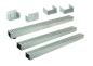 Preview: Edelstahlentwässerungsrinnen Bauhöhe 60 bis 80mm, Rost Quadratlochung SET Typ 3